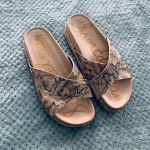 Sam Edelman snakeskin strappy sandals slip ons 8